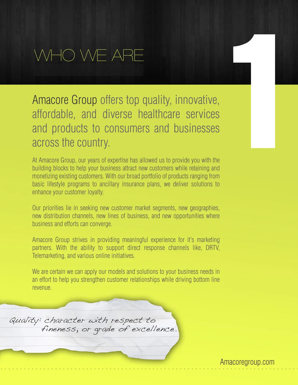 Amacore Group: brochure