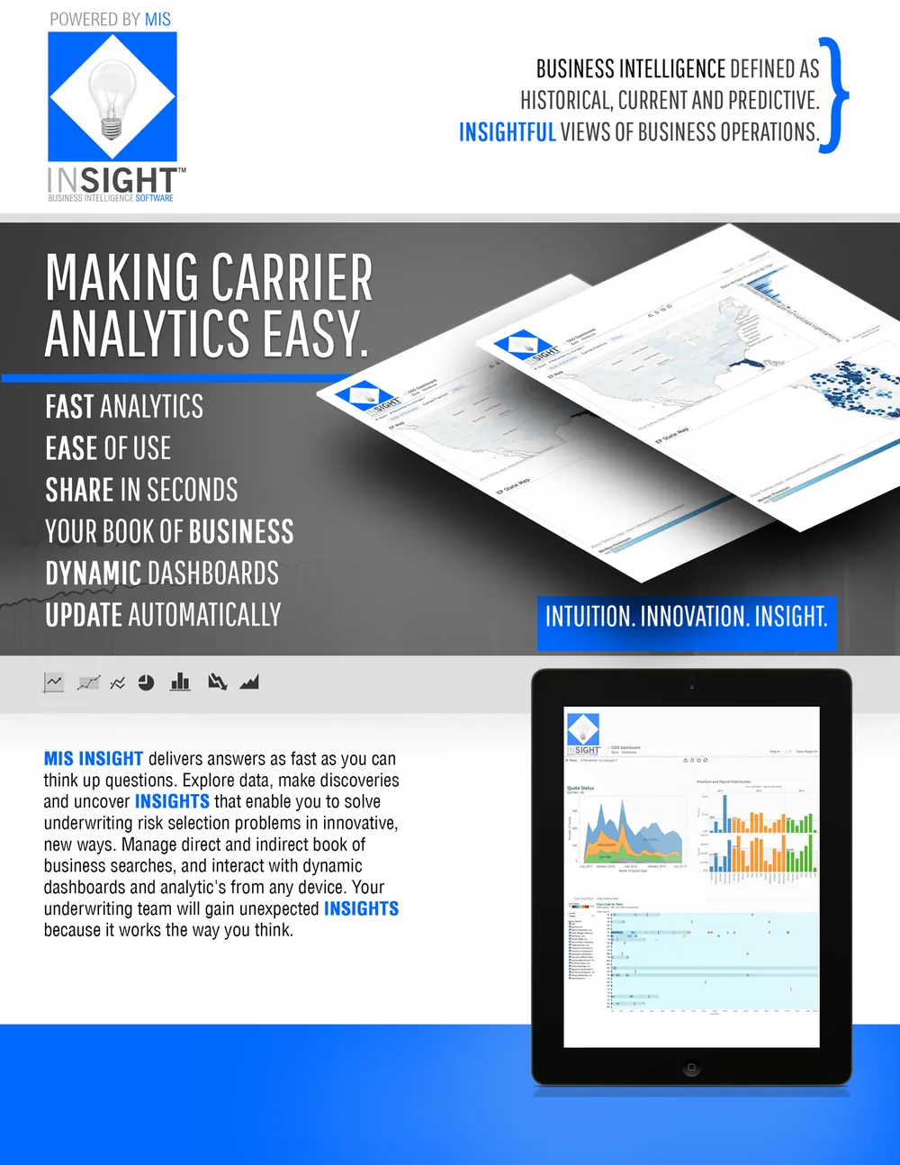 MIS Insurance: marketing sheet