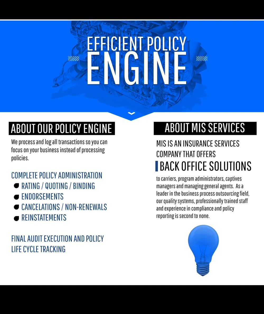 MIS Insurance: marketing sheet