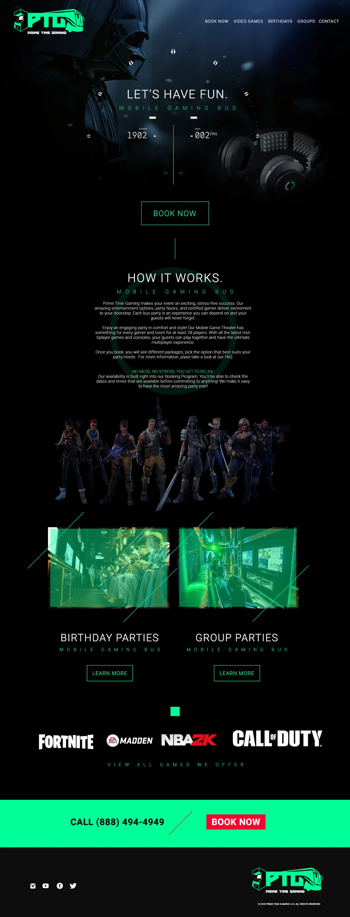 Prime Time Gaming: homepage