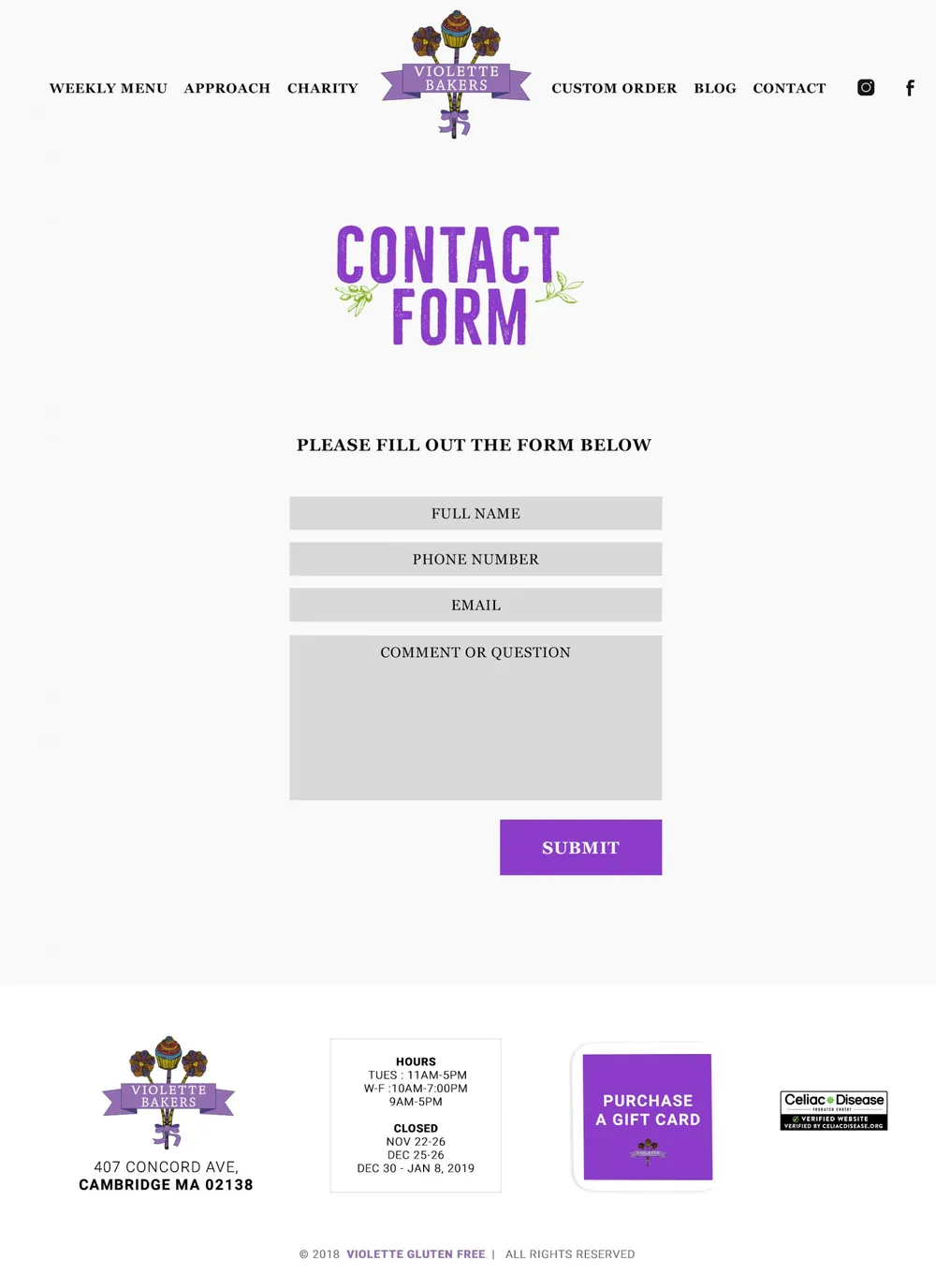 Violette Bakers: contact